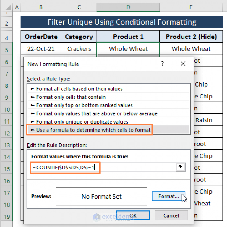 Filter Unique Values In Excel Formula