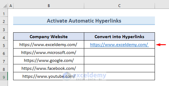 How To Convert Text To Hyperlink In Excel 5 Methods ExcelDemy