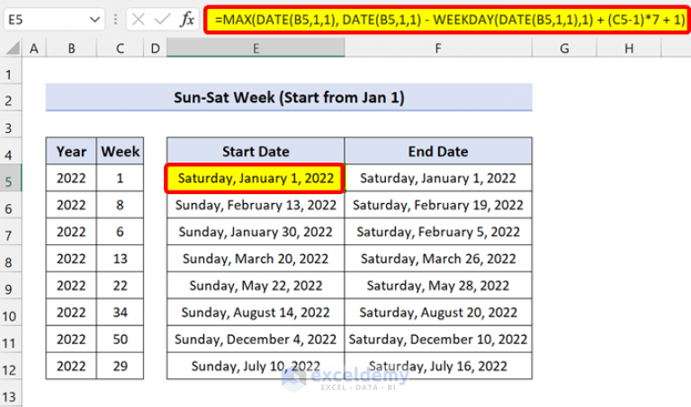 How to Convert Week Number to Date in Excel (2 Suitable Methods)