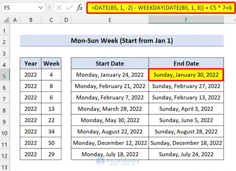 how-to-convert-week-number-to-date-in-excel-2-suitable-methods