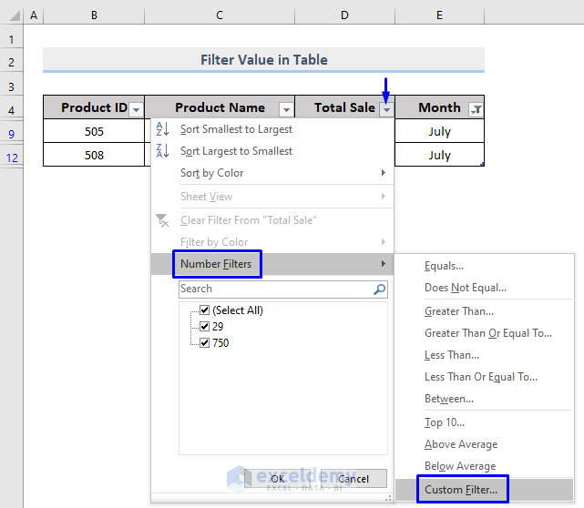 How To Perform Custom Filter In Excel 5 Ways ExcelDemy