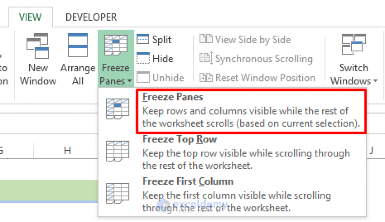 How To Apply Custom Freeze Panes In Excel 3 Easy Ways Exceldemy 5331