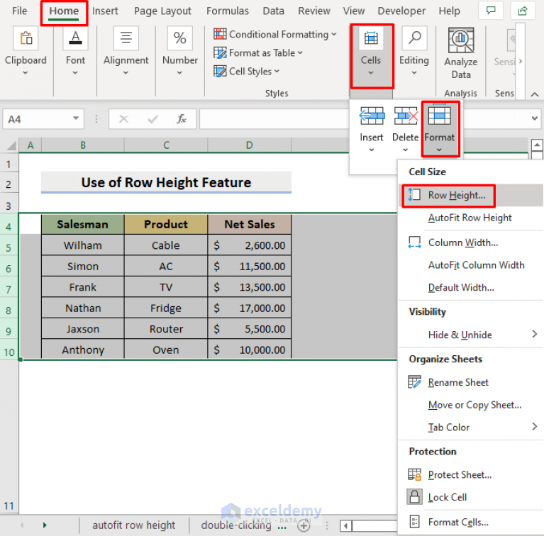 How to Auto Adjust Row Height in Excel (3 Simple Ways) - ExcelDemy