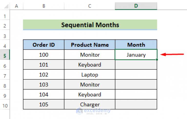 How To Autofill Months In Excel