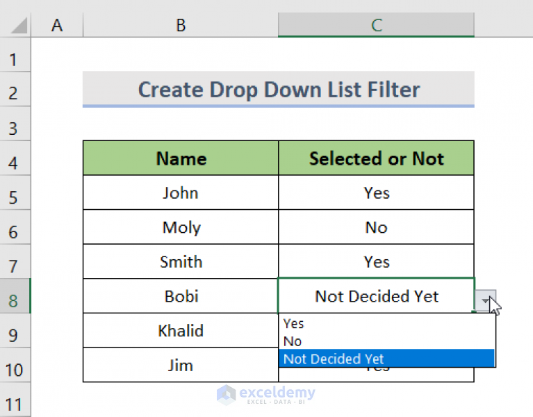 How To Add Drop Down Filter In Excel Mac