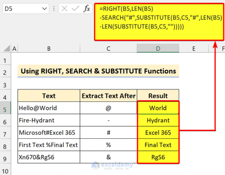 Extract Text After a Character in Excel (6 Ways)