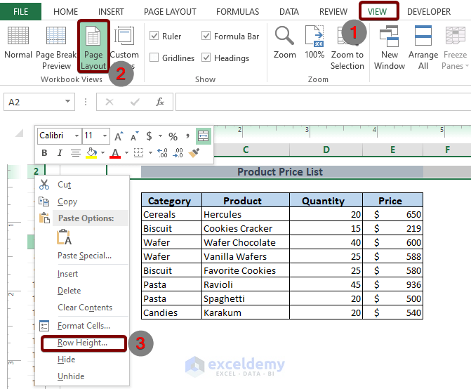 Row Height Units In Excel How To Change ExcelDemy