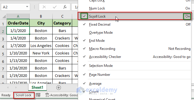 How To Turn On Off Scroll Lock In Excel 2 Ways ExcelDemy