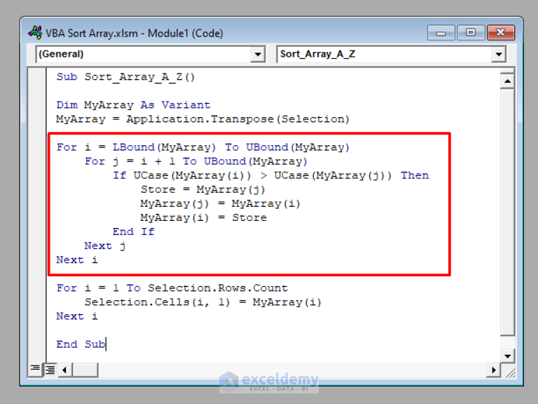 how-to-sort-array-with-excel-vba-both-ascending-and-descending-order