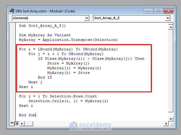 How To Sort Array With Excel VBA Both Ascending And Descending Order 