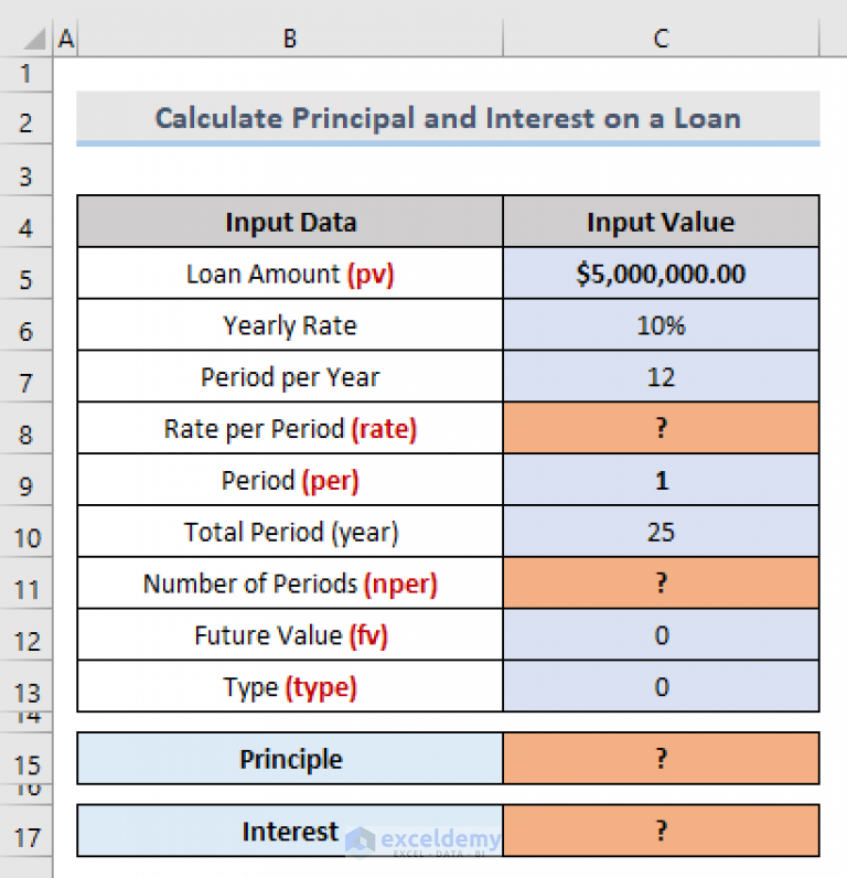 How To Calculate Principal And Interest On A Loan In Excel ExcelDemy