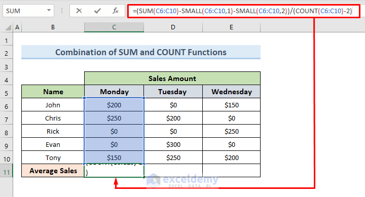 How To Exclude A Cell In Excel AVERAGE Formula 4 Methods 