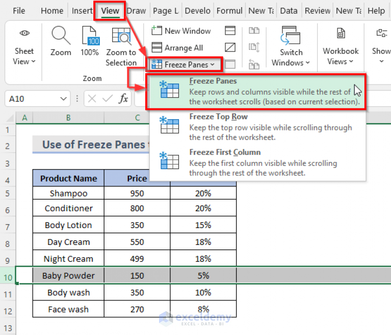 How To Freeze Multiple Panes In Excel 4 Criteria ExcelDemy