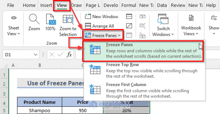 How To Freeze Multiple Panes In Excel 4 Criteria Exceldemy 1549