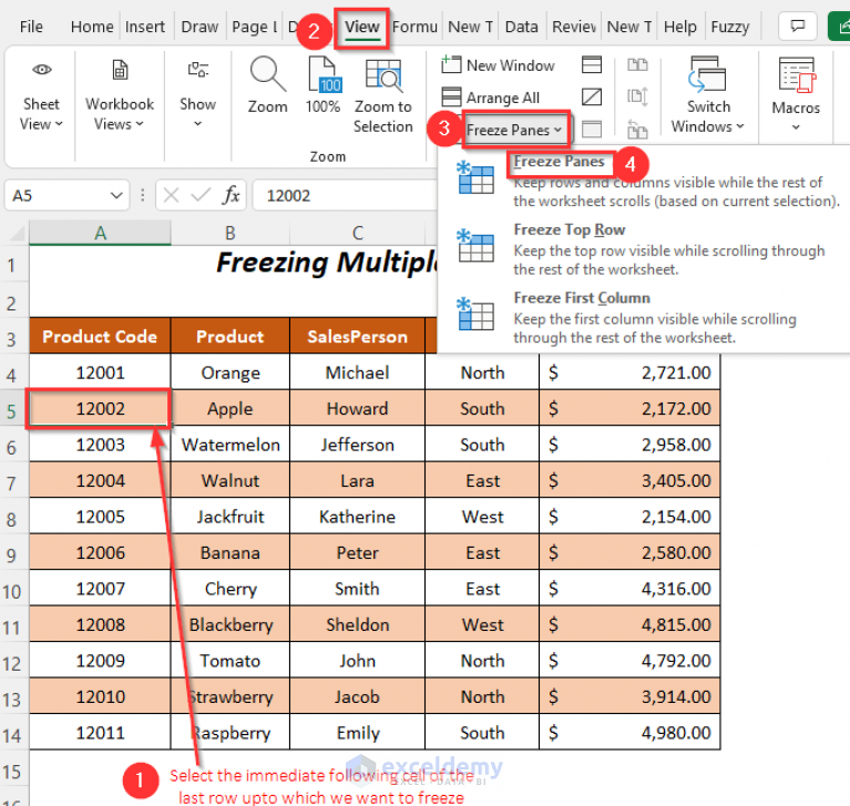 How To Freeze Selected Panes In Excel 10 Ways Exceldemy 3728