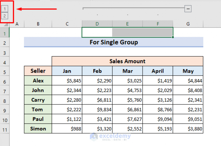 How To Hide Columns In Excel With Minus Or Plus Sign 2 Quick Ways 7441
