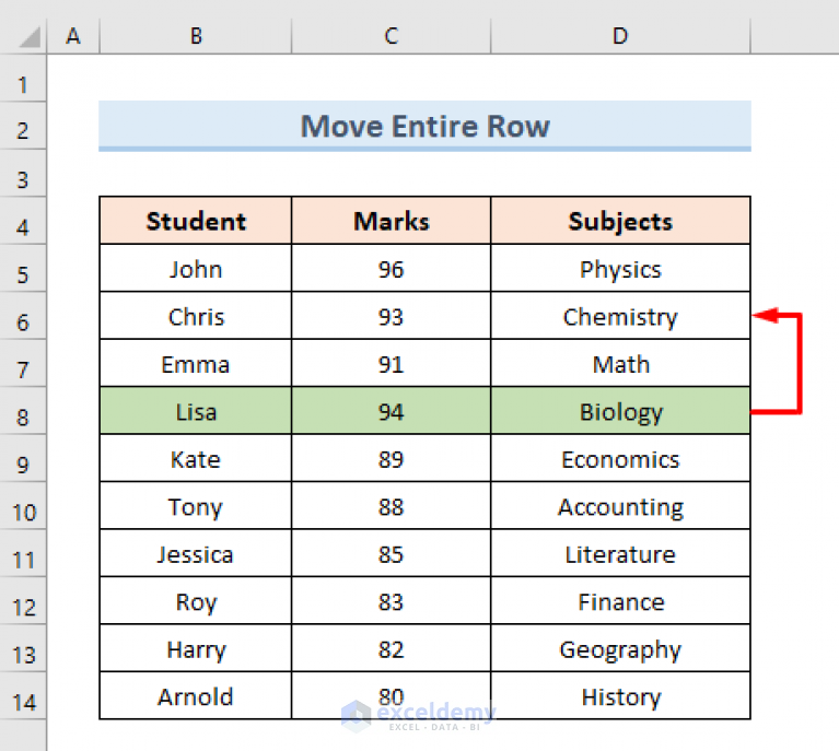 How To Move Rows Up In Excel 2 Quick Methods ExcelDemy