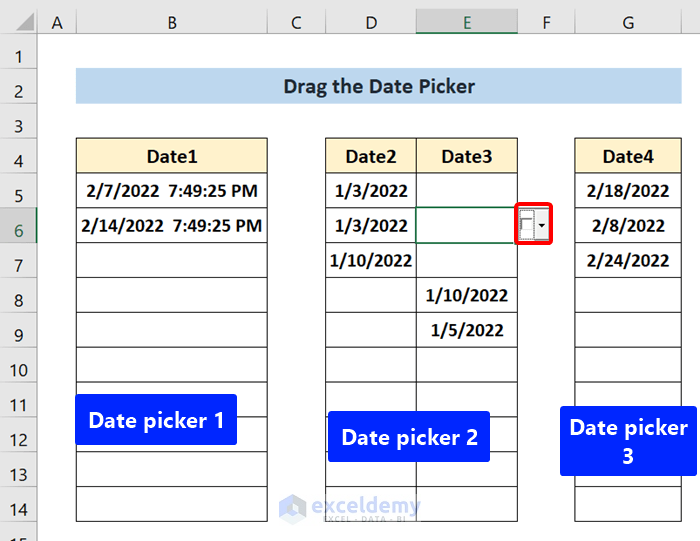 free excel template with date picker