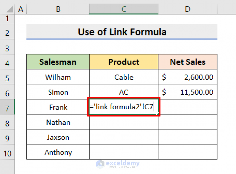 How To Link Sheets In Excel With A Formula Pdf