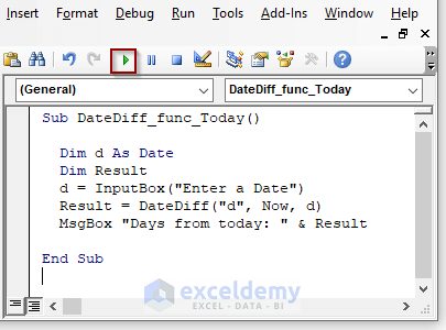 How To Use Vba Datediff Function In Excel Examples Exceldemy