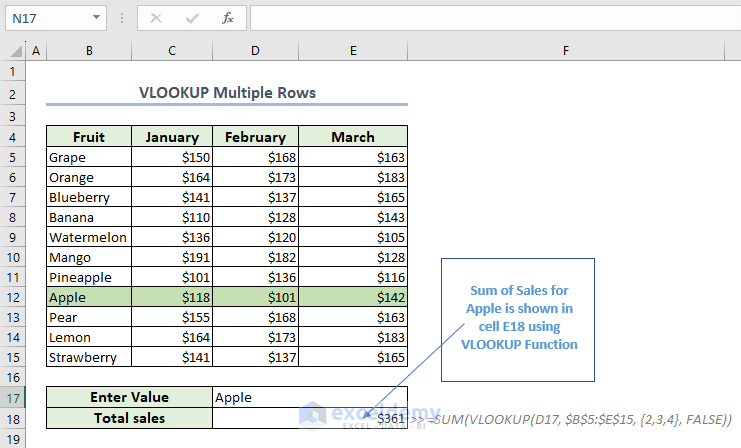 How To Add Multiple Rows In Vlookup