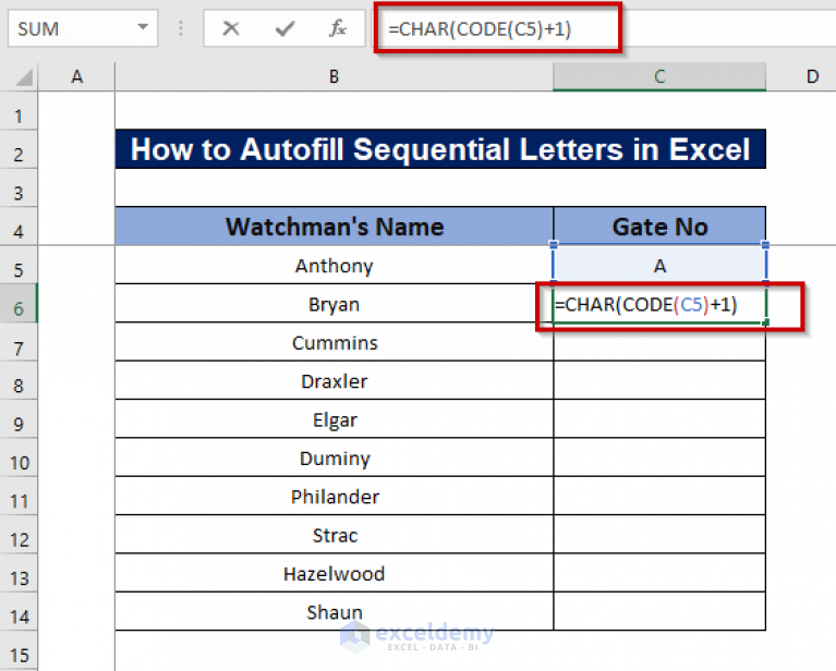 How To AutoFill Sequential Letters In Excel 5 Quick Ways ExcelDemy