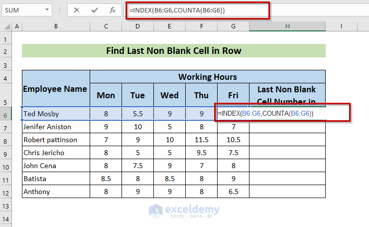 How To Find Last Non Blank Cell In Row In Excel 5 Methods ExcelDemy