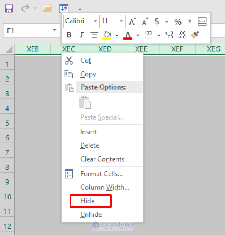 How To Delete Extra Columns In Excel Table