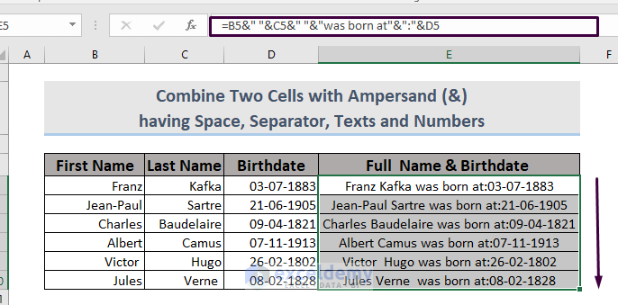 How To Combine Two Cells In Excel 6 Quick Methods Exceldemy 2672