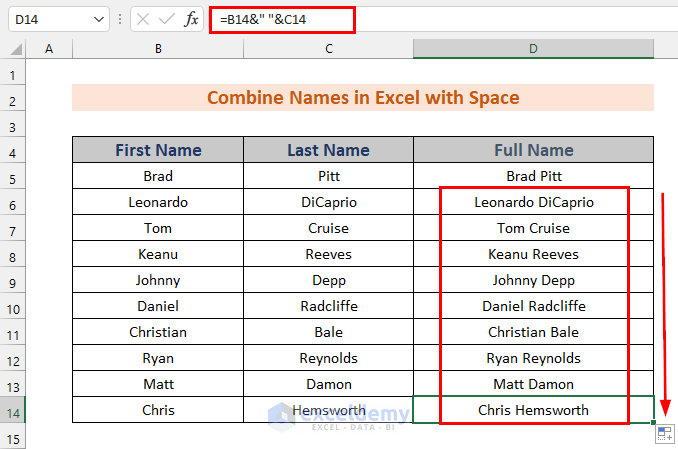 How To Combine Names In Excel With Space 6 Approaches ExcelDemy