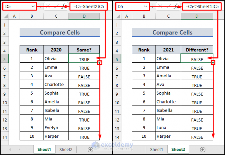 excel-formula-to-compare-two-cells-in-different-sheets-3-examples