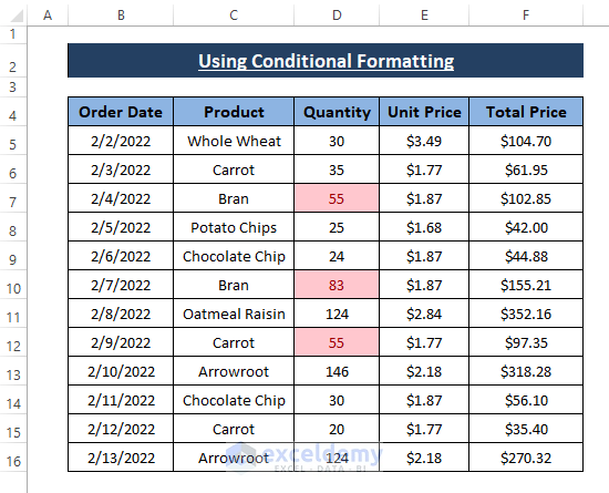 Select Rows With Certain Value Excel