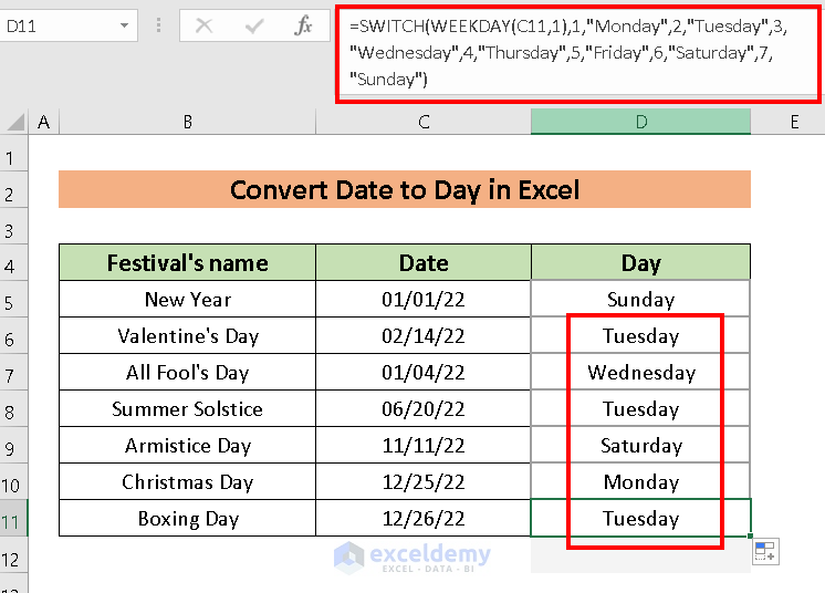  How To Convert Date To Day In Excel 7 Quick Ways ExcelDemy