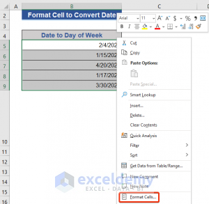 How to Convert Date to Day of Week in Excel (8 Methods) - ExcelDemy