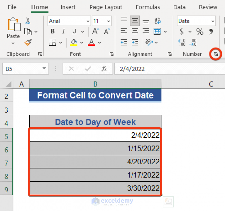 How to Convert Date to Day of Week in Excel (8 Methods) ExcelDemy