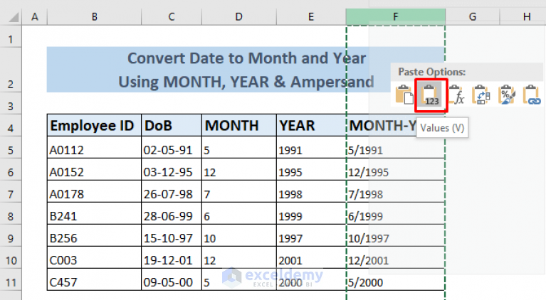 How to Convert Date to Month and Year in Excel (4 Ways) - ExcelDemy