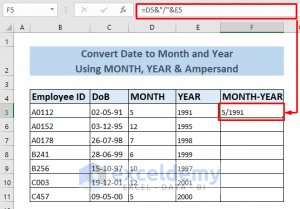 How to Convert Date to Month and Year in Excel (4 Ways) - ExcelDemy