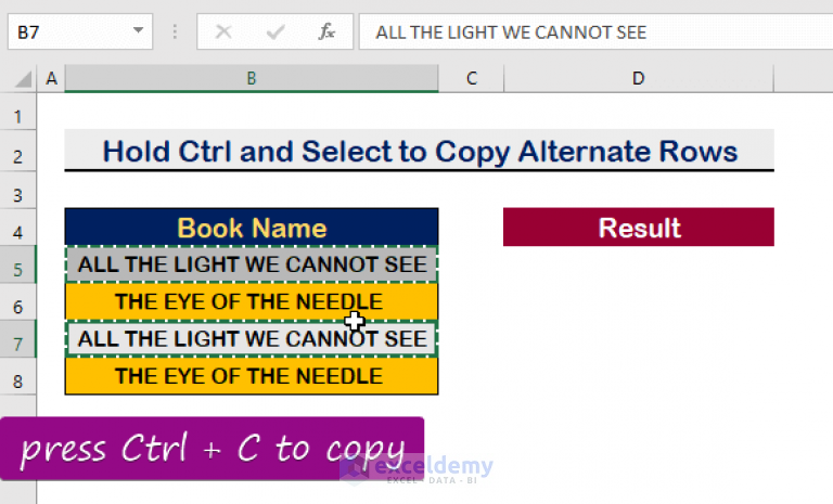 Copy Paste Alternate Rows Excel