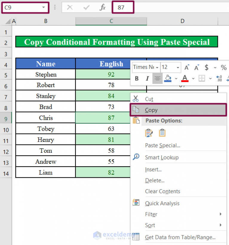 how-to-copy-conditional-formatting-to-another-cell-in-excel-2-methods