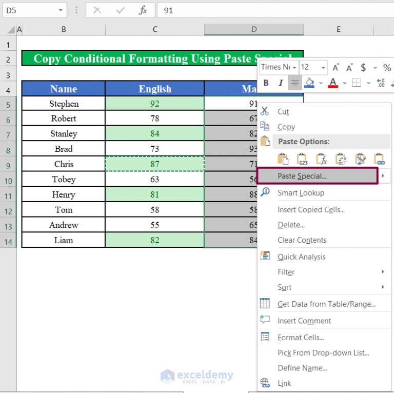 how-to-copy-conditional-formatting-to-another-cell-in-excel-2-methods