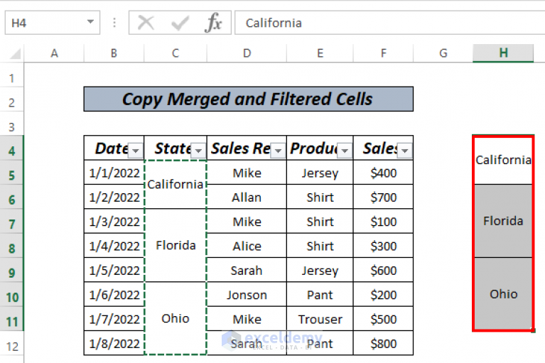 How To Copy Merged And Filtered Cells In Excel 4 Methods ExcelDemy