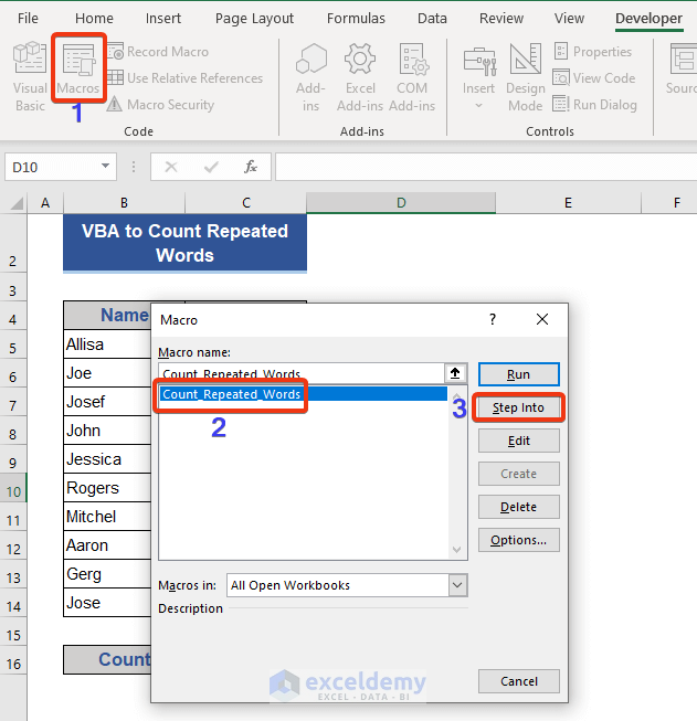  How To Count Repeated Words In Excel Column Printable Templates Free