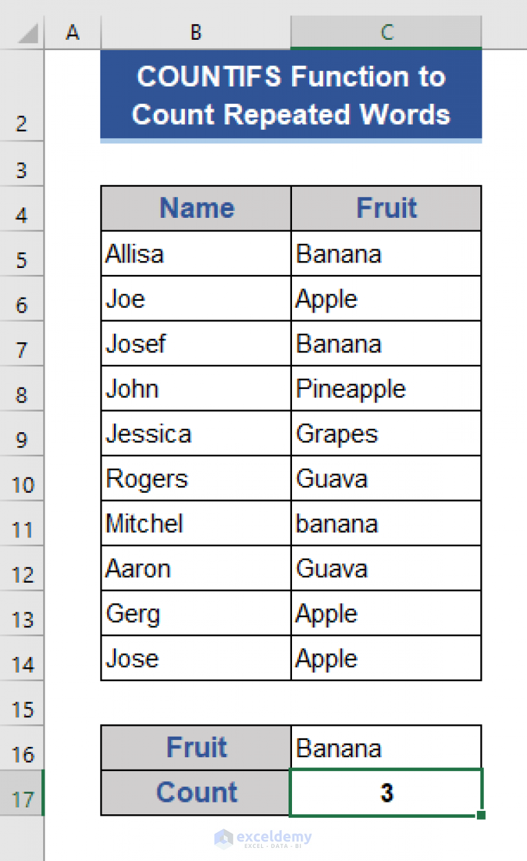 how-to-count-repeated-words-in-excel-11-methods-exceldemy