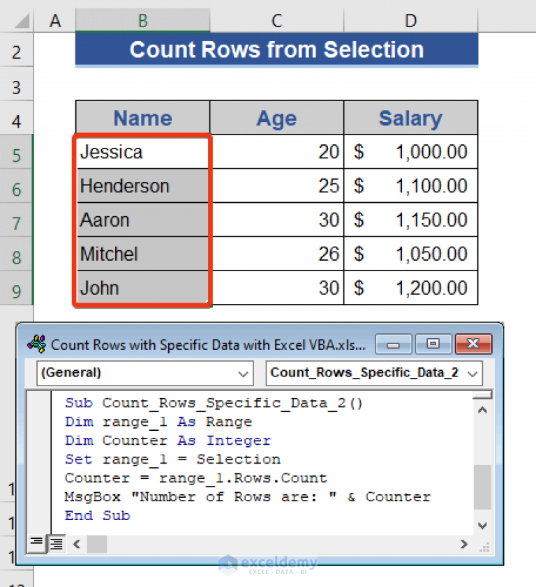 how-to-count-rows-with-data-in-column-using-vba-excel-9-ways-filtered