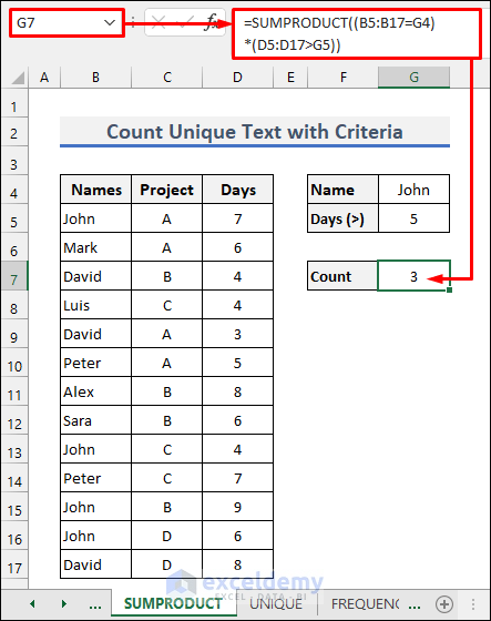 how-to-count-unique-text-values-with-criteria-in-excel-5-methods