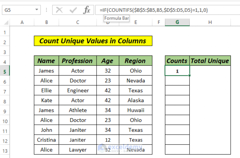 how-to-count-unique-values-in-multiple-columns-in-excel-5-ways