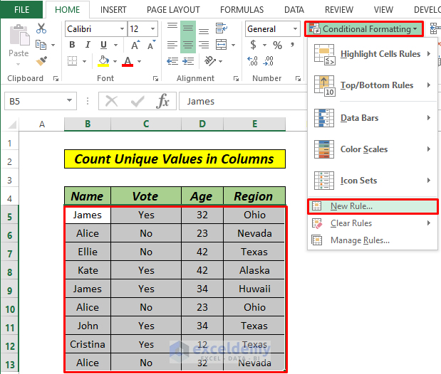 how-to-count-unique-values-in-multiple-columns-in-excel-5-ways