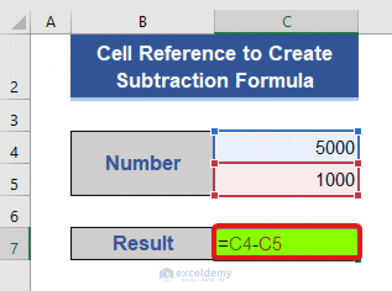 How to Create an Excel Formula to Subtract (10 Examples) - ExcelDemy