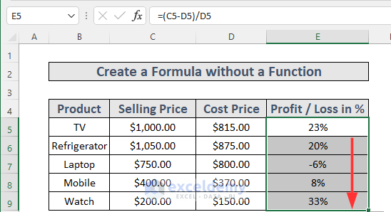 how-to-create-a-formula-in-excel-without-using-a-function-6-approaches