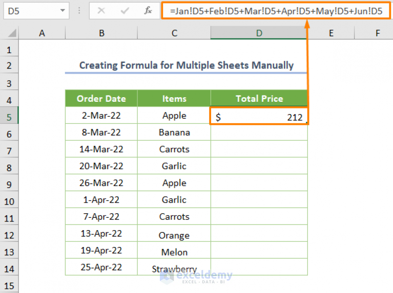 how-to-create-a-formula-in-excel-for-multiple-sheets-4-methods